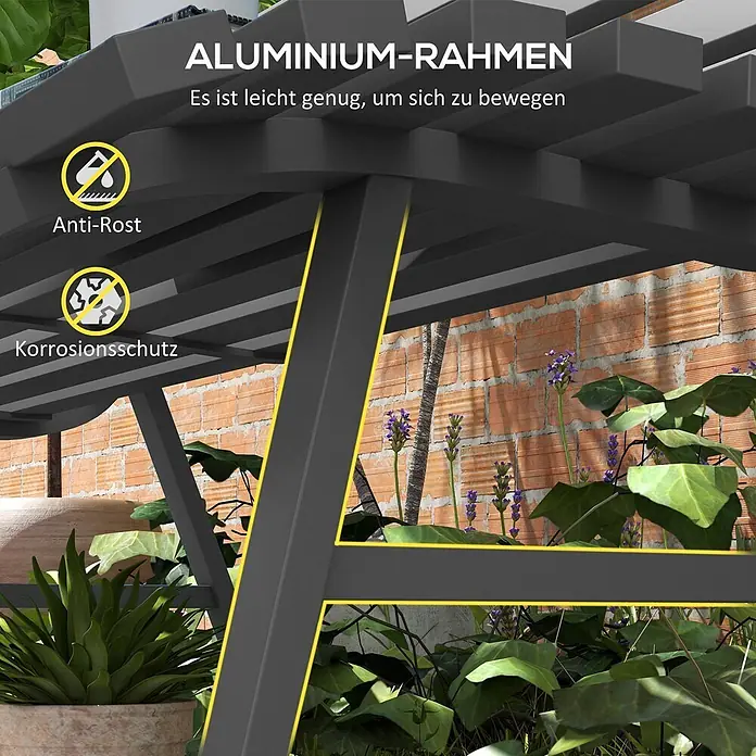 Furnicato Gartenbank - B x T x H: 67 x 67 x 79 cm, Aluminium, Grau - Dunkelgrauer Aluminiumrahmen mit Rostschutz und Korrosionsschutz, leicht und beweglich.