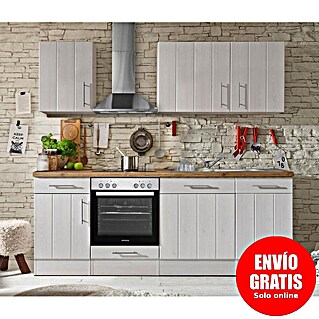 Respekta Premium Cocina modular completa Anton (Ancho: 220 cm, Blanco, Sin electrodomésticos)