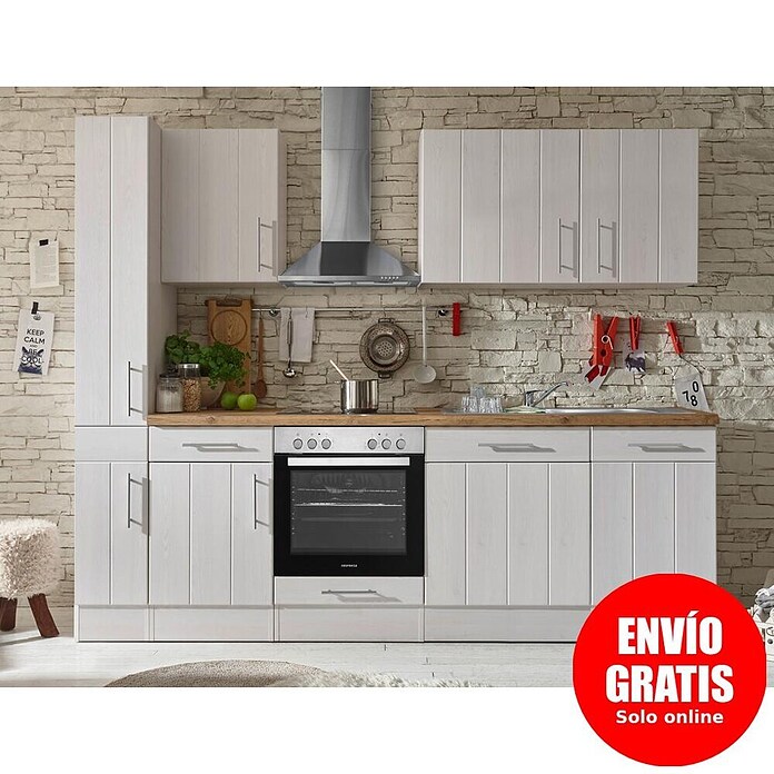 Respekta Premium Cocina modular completa Anton (Ancho: 250 cm, Blanco, Sin electrodomésticos) | BAUHAUS