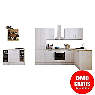 Respekta Cocina de isla Anton (An x L: 280 x 172 cm, Blanco, Con electrodomésticos)