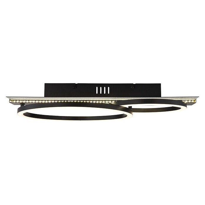 Globo LED stropna svjetiljka Norberto  (30 W, D x Š x V: 482 x 300 x 88 mm, Crna) | BAUHAUS
