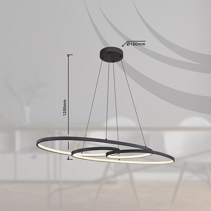 Globo Lámpara colgante LED redonda Spira (39 W, Blanco cálido) | BAUHAUS
