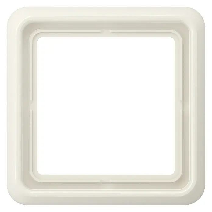 Jung CD 500 Abdeckrahmen CD581W - Weiß, 1-fach, Kunststoff - Quadratischer Rahmen mit abgerundeten Ecken. Der Rahmen ist hell und hat eine doppelte Umrandung, die ihm ein modernes Aussehen verleiht.