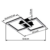 Globo LED stropna svjetiljka Sapena  (20 W, D x Š x V: 526 x 374 x 75 mm, Crna, Topla bijela) | BAUHAUS