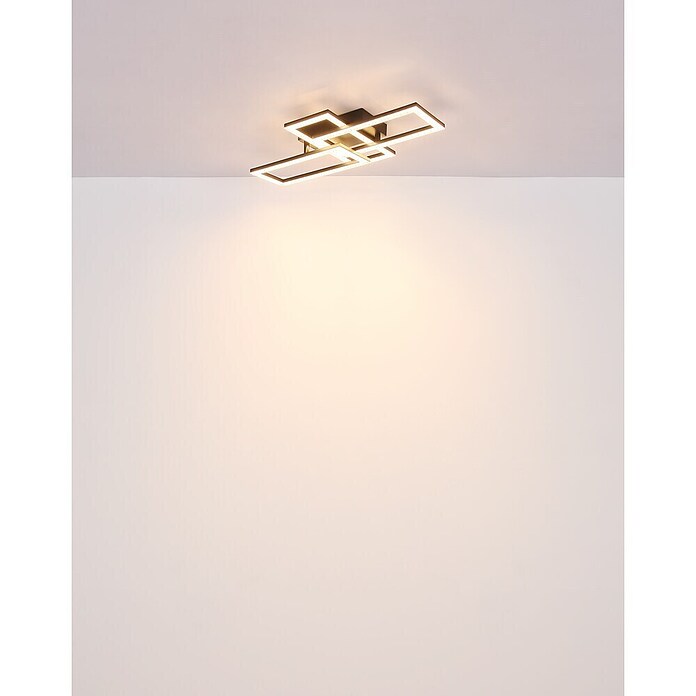 Globo LED stropna svjetiljka Sapena  (20 W, D x Š x V: 526 x 374 x 75 mm, Crna, Topla bijela) | BAUHAUS