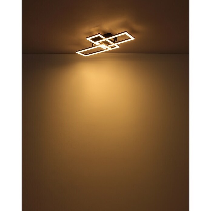 Globo LED stropna svjetiljka Sapena  (20 W, D x Š x V: 526 x 374 x 75 mm, Crna, Topla bijela) | BAUHAUS