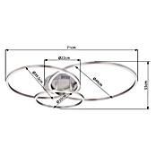 Globo LED stropna svjetiljka Munni  (40 W, D x Š x V: 680 x 550 x 100 mm, Siva) | BAUHAUS