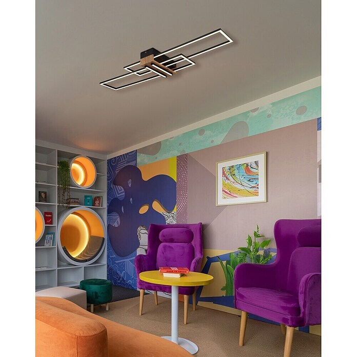 Globo LED stropna svjetiljka Dakari  (40 W, D x Š x V: 1.000 x 250 x 97 mm, Crna) | BAUHAUS