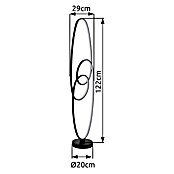 Globo LED stajaća svjetiljka Spira  (39 W, Visina: 1.220 mm, Crna) | BAUHAUS