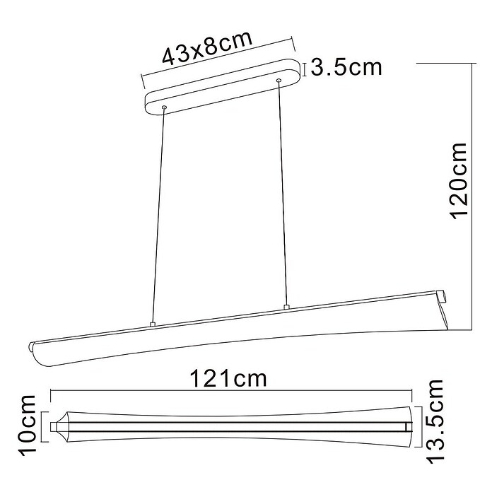 Globo LED viseća svjetiljka Malinda  (36 W, Ø x V: 1.210 cm x 1.200 mm, Siva) | BAUHAUS