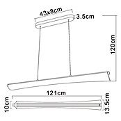 Globo LED viseća svjetiljka Malinda  (36 W, Ø x V: 1.210 cm x 1.200 mm, Siva) | BAUHAUS