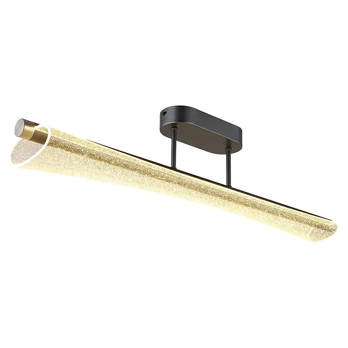 Globo LED-Deckenleuchte Malinda - 28 W, L x B x H: 810 x 120 x 190 mm - Lineare Pendelleuchte mit funkelndem Acryldiffusor und dunkler Metall-Deckenhalterung.