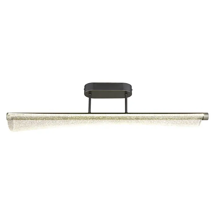 Globo LED-Deckenleuchte Malinda - 28 W, L x B x H: 810 x 120 x 190 mm - Lineare Pendelleuchte mit dunkelgrauem Metallbaldachin, Hängestangen und einer blubbernden, beleuchteten Lichtleiste.