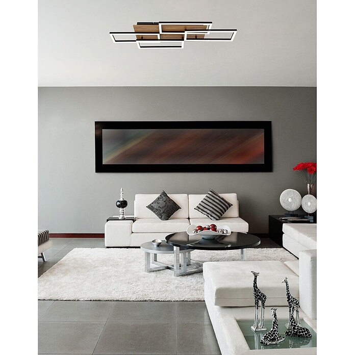 Globo LED stropna svjetiljka Jeffry  (40 W, D x Š x V: 875 x 325 x 75 mm, Smeđa) | BAUHAUS