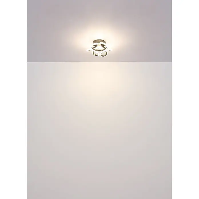 Globo LED-Deckenleuchte Melisand - 24 W - Deckenleuchte mit moderner Metalloberfläche und leuchtenden, abstrakten, verschlungenen LED-Elementen.