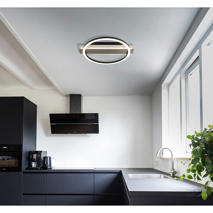 Globo LED stropna svjetiljka Norberto  (24 W, D x Š x V: 342 x 300 x 68 mm, Crna) | BAUHAUS
