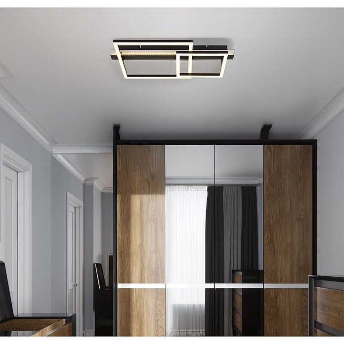 Globo LED stropna svjetiljka Estrada  (30 W, D x Š x V: 560 x 330 x 90 mm, Crna) | BAUHAUS