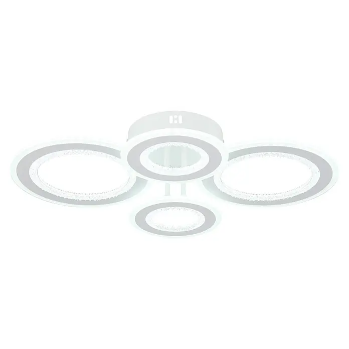 Globo LED-Deckenleuchte Anthony - 54 W, L x B x H: 590 x 420 x 120 mm - Moderne weiße LED-Deckenleuchte mit vier verbundenen ovalen Ringen und funkelnder Innenfläche.