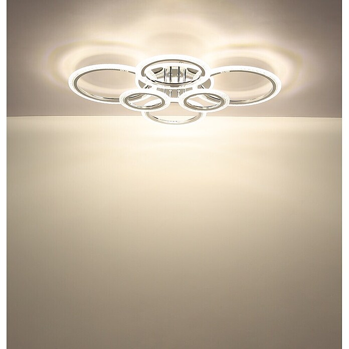 Globo LED stropna svjetiljka Salinas  (48 W, D x Š x V: 780 x 605 x 115 mm, Kromirana) | BAUHAUS