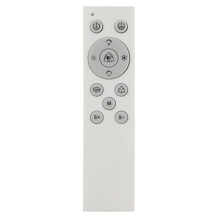 Globo LED-Deckenleuchte Mavis - 21 W, L x B x H: 51 x 38 x 4 cm, Weiß - Weiße Fernbedienung für Leuchten mit Tasten für Ein/Aus (weiß/RGB), Helligkeit, Farbtemperatur, RGB-Modi und Effektgeschwindigkeit.