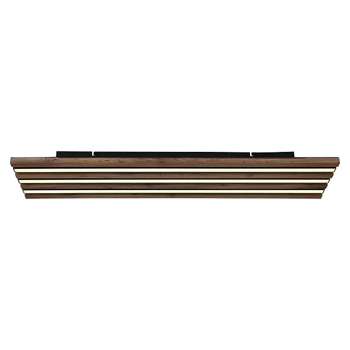 Globo LED-Deckenleuchte Hayden - 30 W, L x B x H: 80 x 20 x 5 cm, Warmweiß, 3.100 lm - LED-Wandleuchte aus Holzleisten mit drei warmweißen Lichtstreifen.