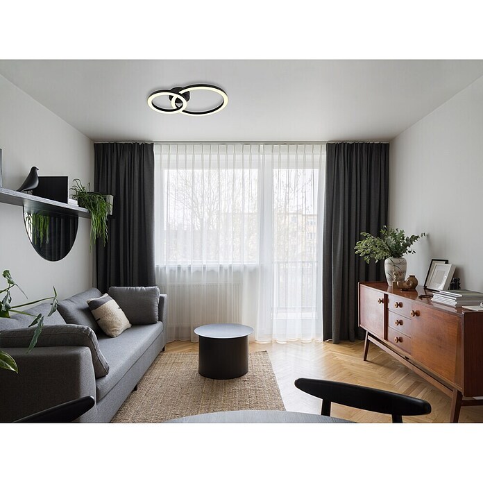 Globo LED stropna svetilka Adda  (15 W, Do x Š x V: 42 x 30 x 7 cm, Črna) | 3016 - Deckenleuchte | CACB - Deckenleuchten | CAC - Indoorleuchten | CA - Beleuchtung | C - Elektro | BAUHAUS