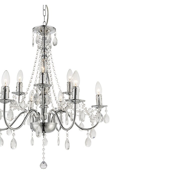 Globo Lámpara de araña William (40 W, Plata, E14) | BAUHAUS