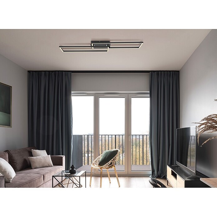 Globo LED-Deckenleuchte Tatjana (36 W, L x B x H: 101 x 29 x 7,5 cm, Schwarz) | BAUHAUS