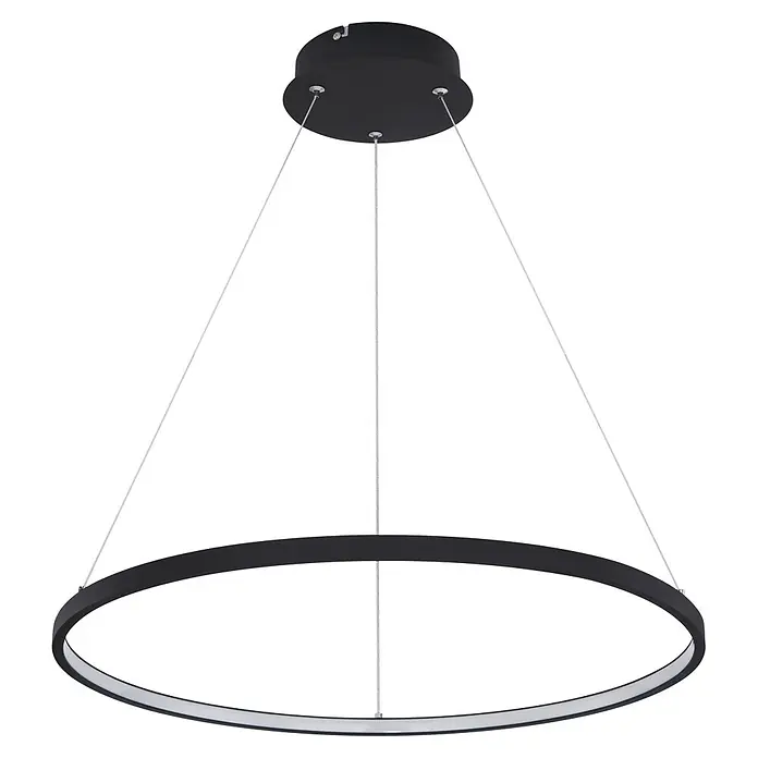 Globo LED-Pendelleuchte Ralph - Ø x H: 60,5 x 120 cm, 29 W, Warmweiß - Schwarze runde LED-Pendelleuchte.