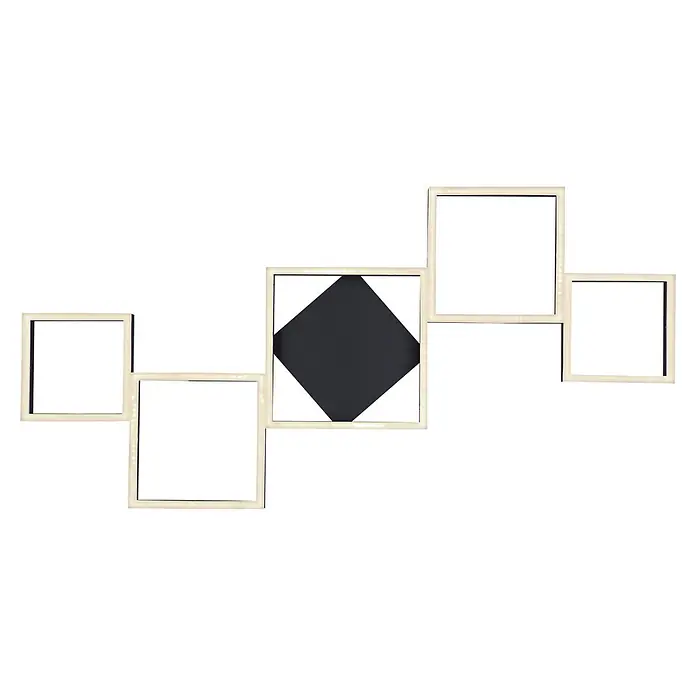 Globo LED-Deckenleuchte Kurio - 58 W, L x B x H: 120 cm x 60 m x 6 m, Schwarz, Kaltweiß - Set beleuchteter, heller quadratischer Rahmen, einer mit schwarzem Rauten-Einsatz.