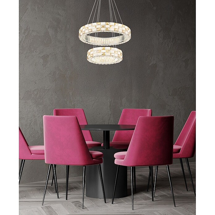 Globo LED viseća svjetiljka Lidia  (55 W, Ø x V: 61 x 120 cm, Zlatna) | BAUHAUS