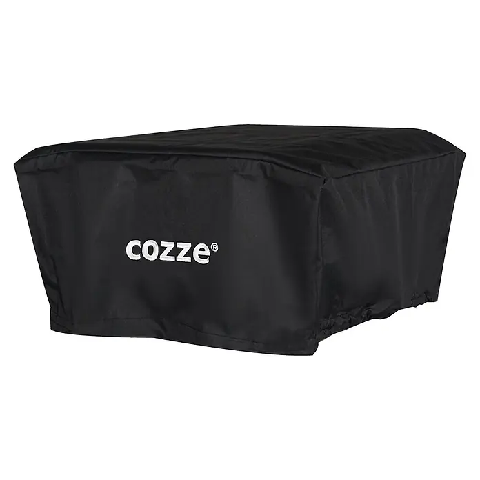 Cozze Grill-Schutzhülle - Passend für: Pizza Ofen 13, Polyester - Schwarze Schutzhülle aus Stoff für einen Cozze Außenofen mit weißem 'cozze®' Logo und elastischem Saum.