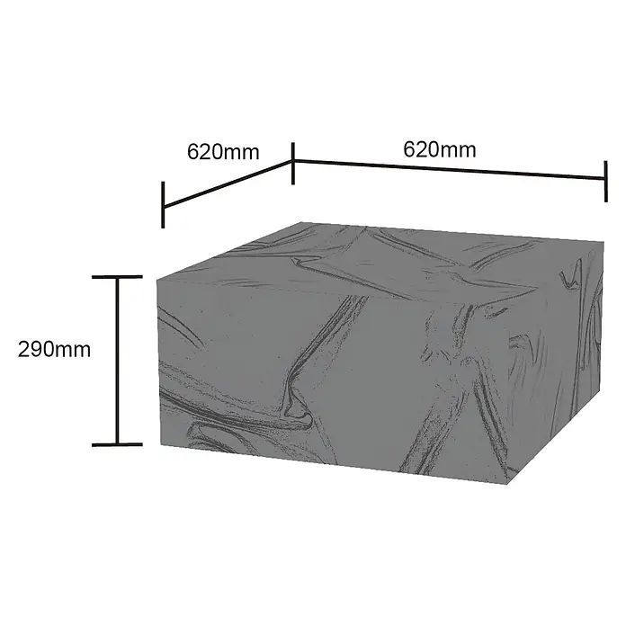 Cozze Grill-Schutzhülle - Passend für: Pizza Ofen 17, Polyester - Grauer, strukturierter Schaumstoffblock, 620x620x290mm, für Sitzgelegenheiten oder Füllung.