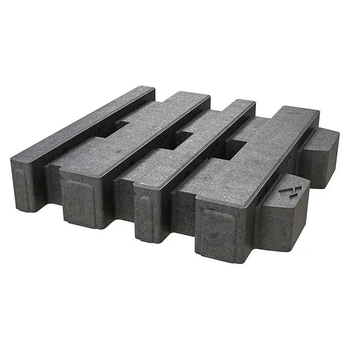 Diephaus Rasengitterstein - 30 x 30 x 6 cm, Beton, Anthrazit - Dunkelgraue, texturierte, geriffelte Schaumstoffverpackungseinlage zur sicheren Produktpolsterung.