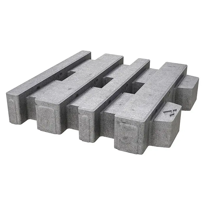 Diephaus Rasengitterstein - 30 x 30 x 6 cm, Beton, Grau - Strukturierter, grauer modularer Stützblock, möglicherweise Isolierung, mit ineinandergreifenden Rillen.