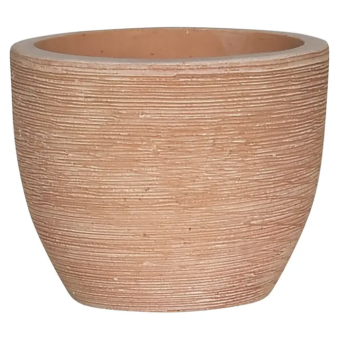 Pflanztopf Altamura Natur - Außenmaß (Ø x H): 22 x 18 cm, Terrakotta, 1 Stk. - Terrakotta-Pflanztopf mit horizontalen Texturlinien, ideal für Pflanzen.