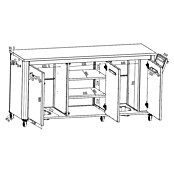 Cozze Outdoorküchen-Modul (Schwarz, B x T x H: 180 x 60 x 90 cm) | BAUHAUS