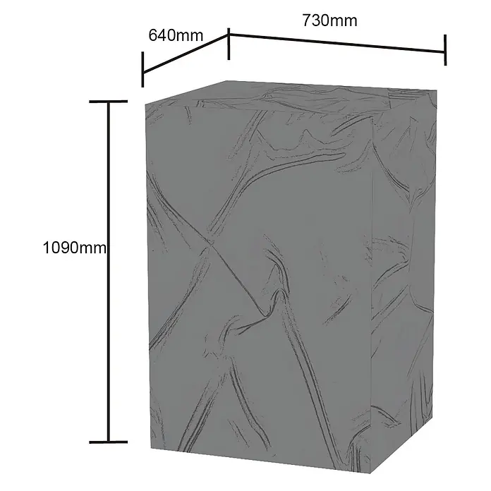 Cozze Grill-Schutzhülle - Passend für: Cozze Unterschrank, Kunststoff - Großer grauer Quader mit strukturierter Oberfläche, Maße 1090x640x730mm.