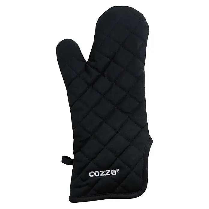 Cozze Grillhandschuh - Schwarz - Schwarzer, gesteppter Ofenhandschuh mit "cozze" Logo.
