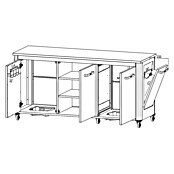 Cozze Outdoorküchen-Modul (Schwarz, B x T x H: 180 x 60 x 90 cm) | BAUHAUS
