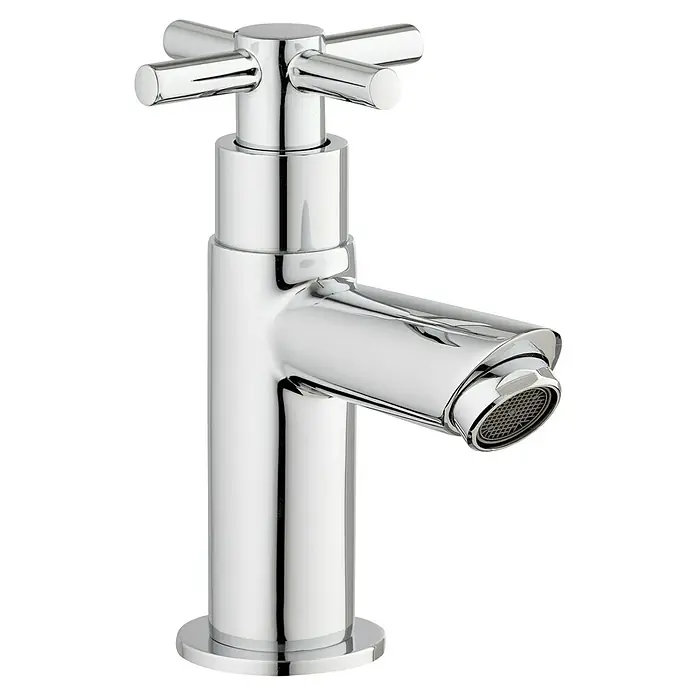 Camargue Kaltwasser-Standventil Alba/Padua - Chrom, Glänzend - Glänzender Chrom-Wasserhahn mit Kreuzgriff und modernem Design für Badezimmer oder Küche. Hochwertige Armatur für stilvolle Waschtische.