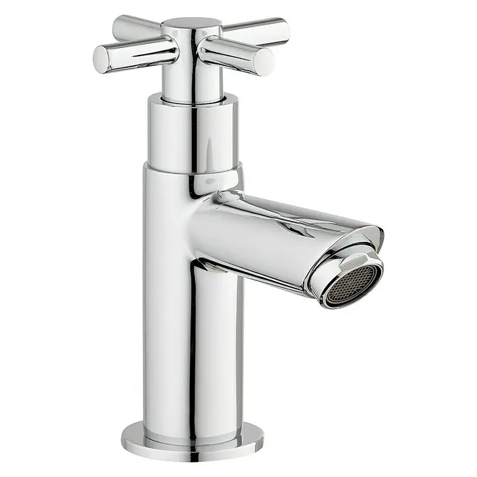 Camargue Kaltwasser-Standventil Alba/PaduaChrom, Glänzend - Glänzender Chrom-Wasserhahn mit Kreuzgriff und modernem Design für Badezimmer oder Küche. Hochwertige Armatur für stilvolle Waschtische.