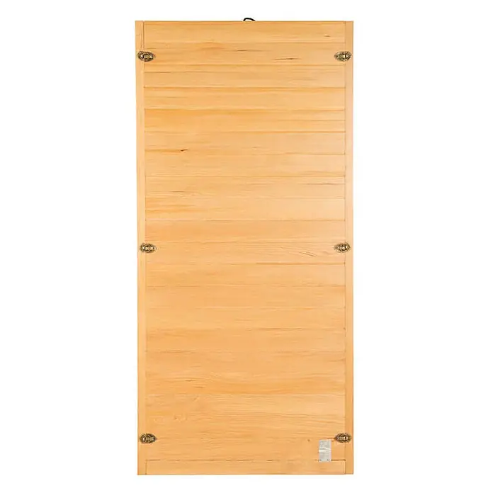 Home Deluxe Infrarotkabine REDSUN DELUXE S -  - Lamellenwand aus Naturholz mit verzierten Messingscharnieren an den Seiten.