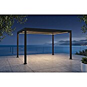 Sunfun Milos Pergola Elektrisch (B x T: 390 x 298 cm, Night-grey, Material Gestell: Aluminium, LED-Beleuchtung) | BAUHAUS