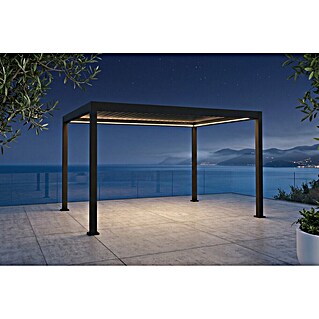 Sunfun Milos Pergola Elektrisch (B x T: 390 x 298 cm, Night-grey, Material Gestell: Aluminium, LED-Beleuchtung)