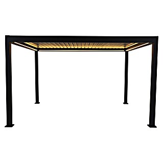 Sunfun Milos Pergola Elektrisch (B x T: 390 x 298 cm, Night-grey, Material Gestell: Aluminium, LED-Beleuchtung)