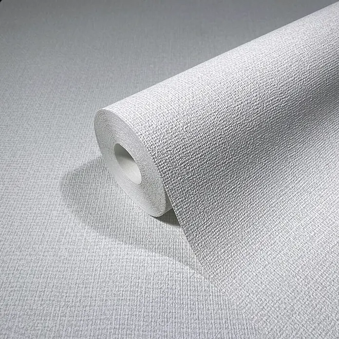 Vliestapete - Weiß, Sonstiges, 10,05 x 0,53 m - Helle, strukturierte Tapetenrolle mit feinem, stoffähnlichem Gewebe.