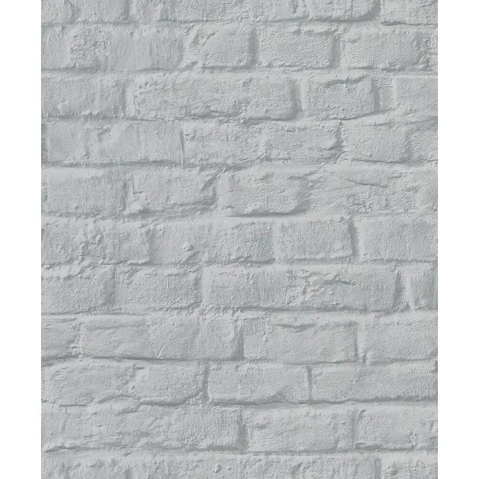 Marburg Loft Superior Vliestapete Steinoptik - Grau, Steinoptik, 10,05 x 0,53 m - Strukturierte hellgraue Ziegelsteinwandmuster.