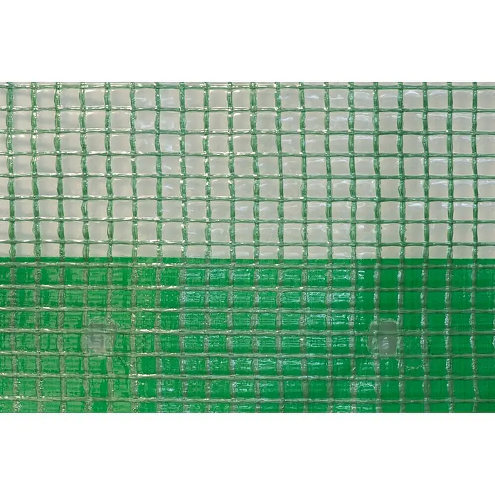 Windhager Gitterfolie Strong - L x B: 3 x 2 m, Grün - Transparente, verstärkte Kunststofffolie mit grünem Gittermuster, geeignet für Gewächshäuser oder Schutzplanen.