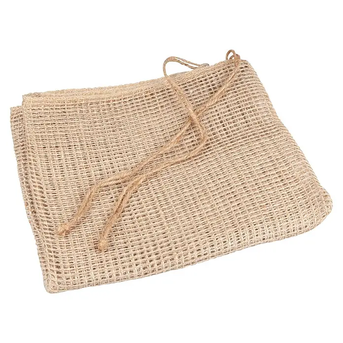 Windhager Netzsack Öko - B x H: 40 x 60 cm, Jute, 2 Stk. - Natürlicher beigefarbener Netzbeutel mit Kordelzug, geeignet für Obst, Gemüse oder Seife.